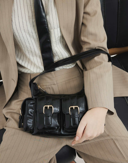 Buckle Strap Utility Shoulder Bag