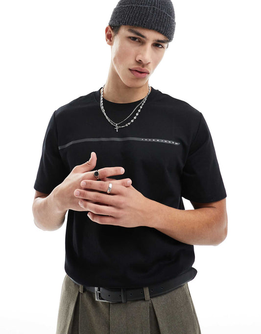 Oversized T-Shirt With Chest Stripe Logo