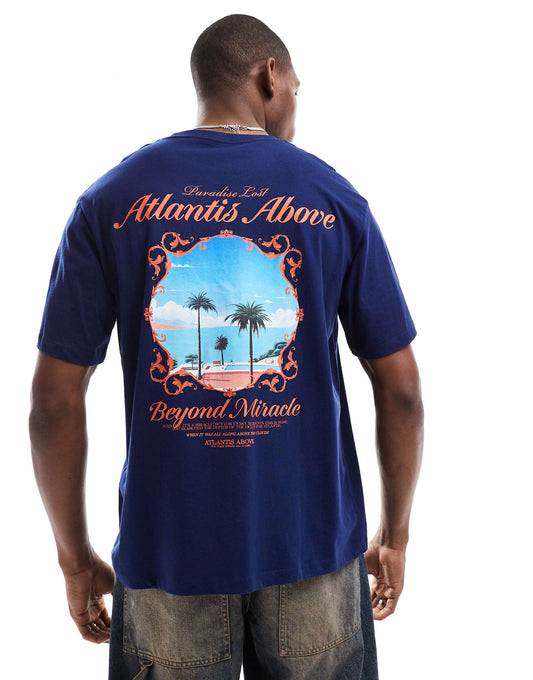 Oversized T-Shirt With Scenic Backprint