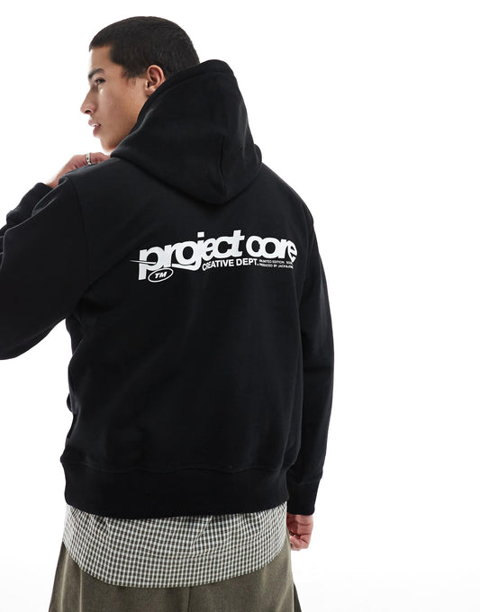 Oversized Hoodie With Text Backprint