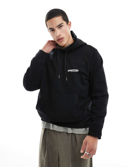 Oversized Hoodie With Text Backprint