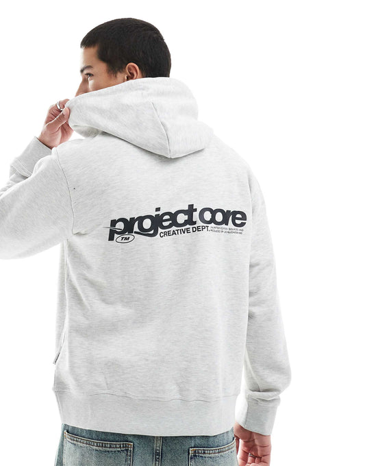 Oversized Hoodie With Text Backprint