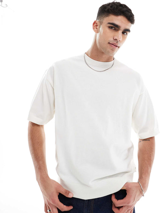 Premium Oversized Crew Neck Knitted T-Shirt