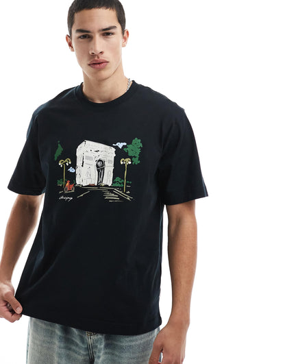 Oversized T-Shirt With Arc Di Triumph Chest Print