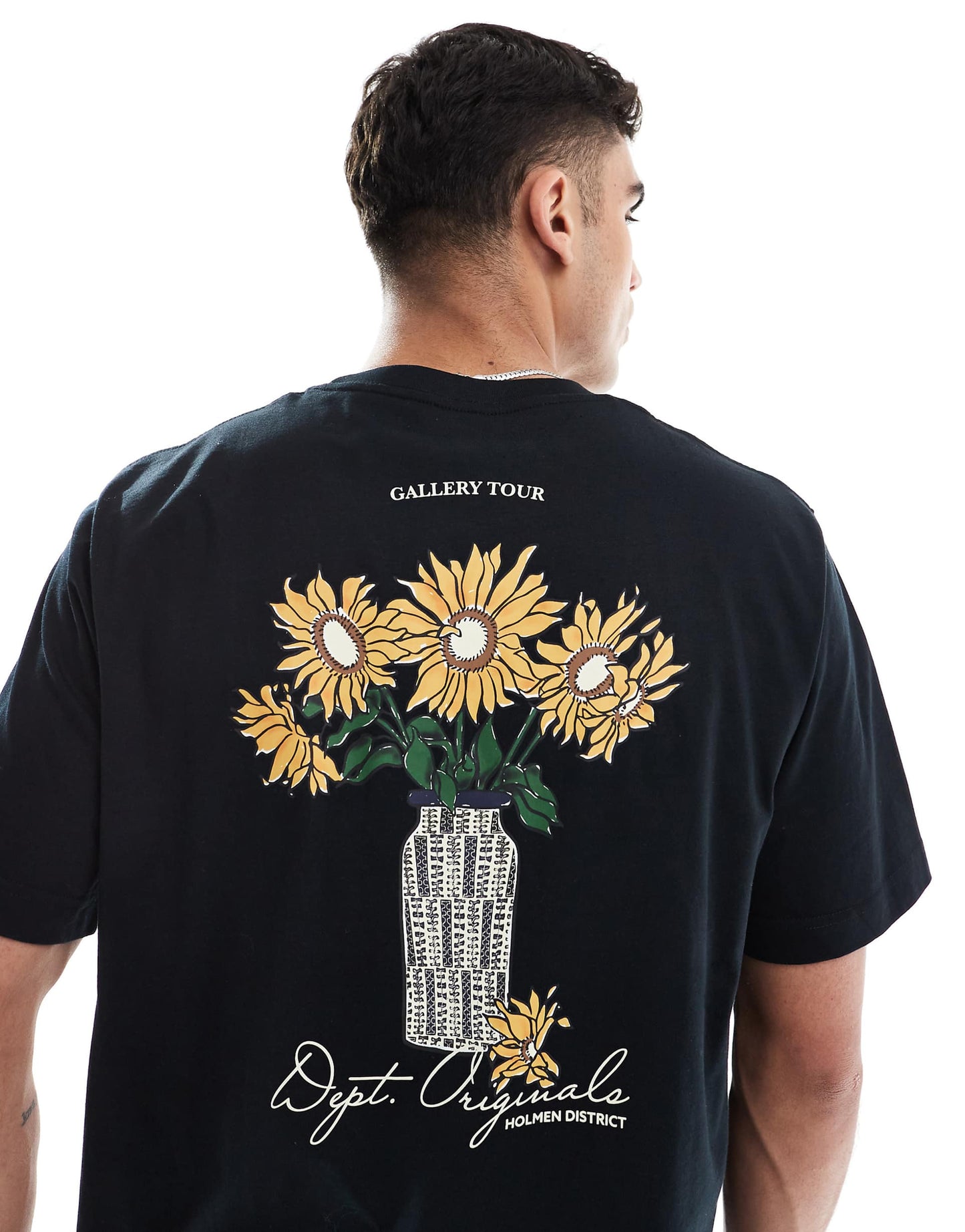 Oversized T-Shirt With Backprint Flowers