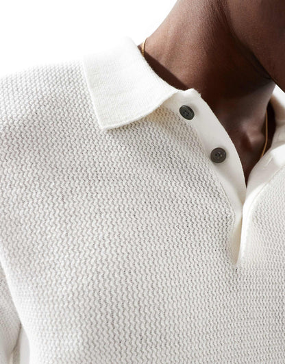 Premium Texture Button Polo Shirt
