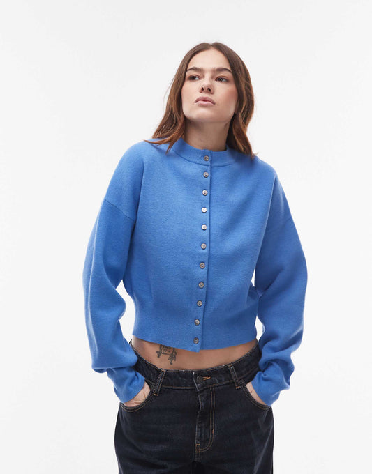 Knitted Compact Fitted Waist Cardi