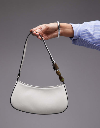 Sadie Shoulder Bag With Beaded Handle Detail