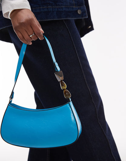 Sadie Shoulder Bag With Beaded Handle Detail
