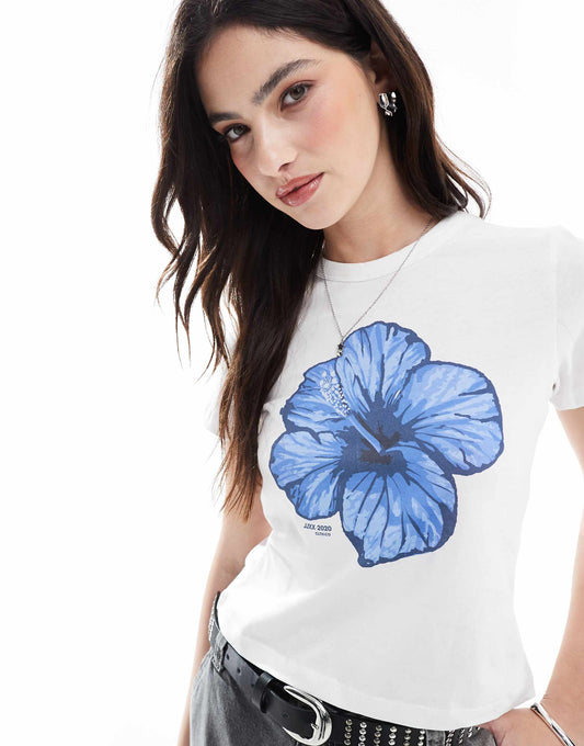 Baby T-Shirt With Blue Flower Print