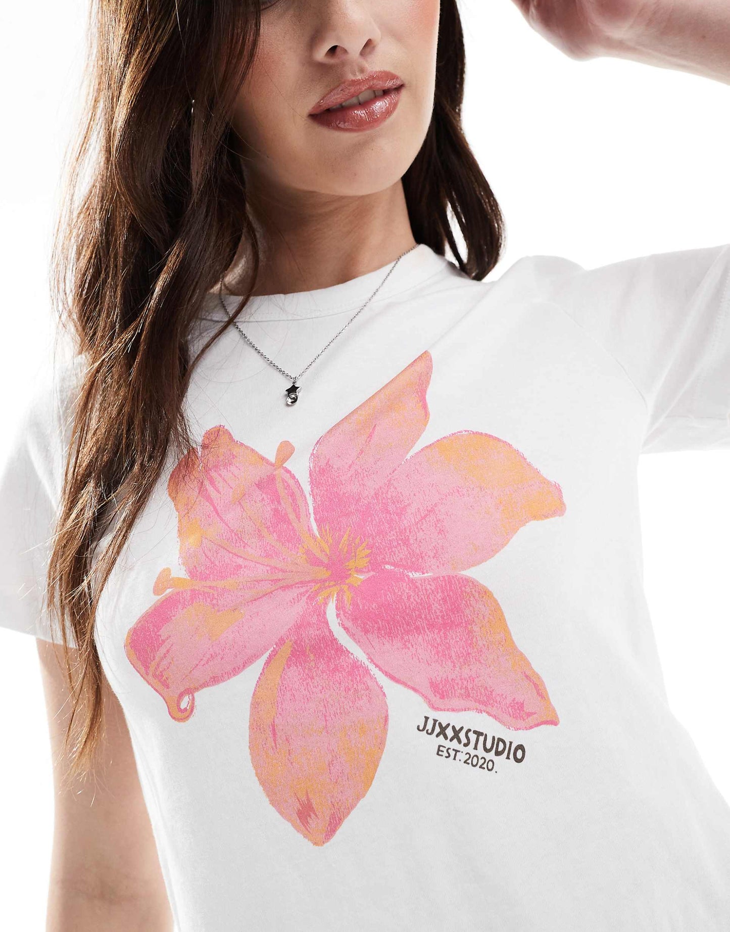 Baby T-Shirt With Pink Orange Flower Print