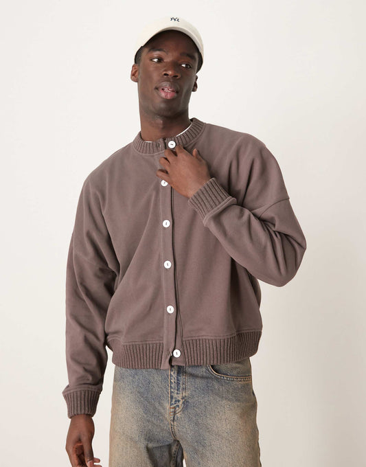 Oversized Dropped Shoulder Boxy Bomber Jacket