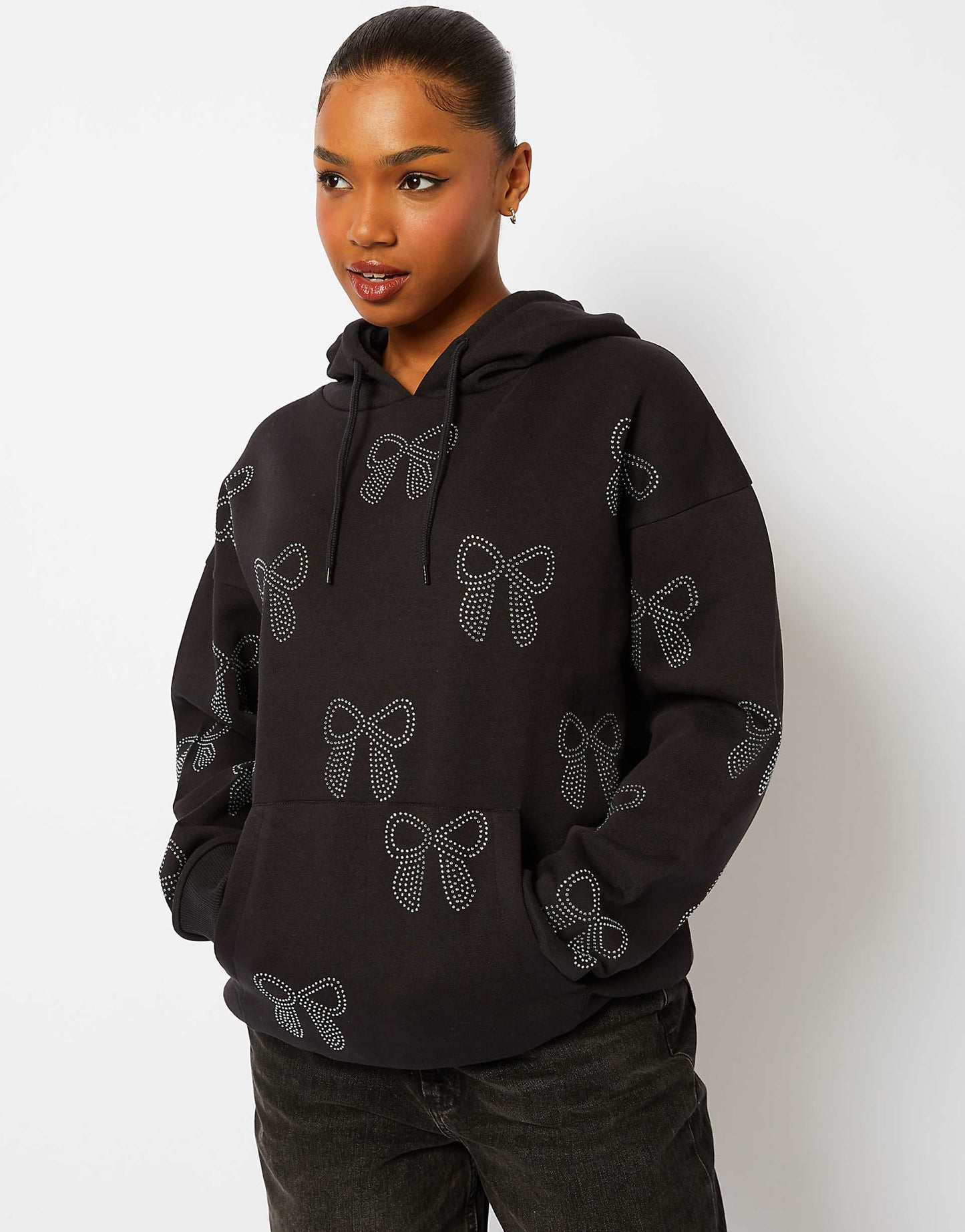 London Bow Diamante Hoodie