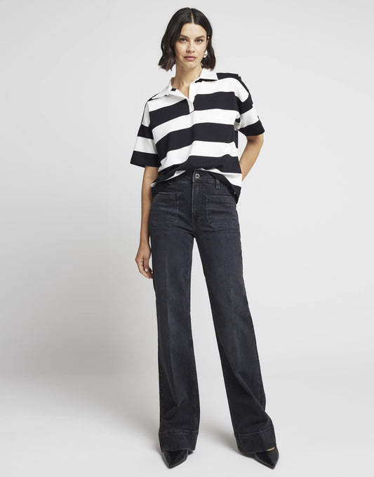 High Waisted Pocket Wide Leg Jeans