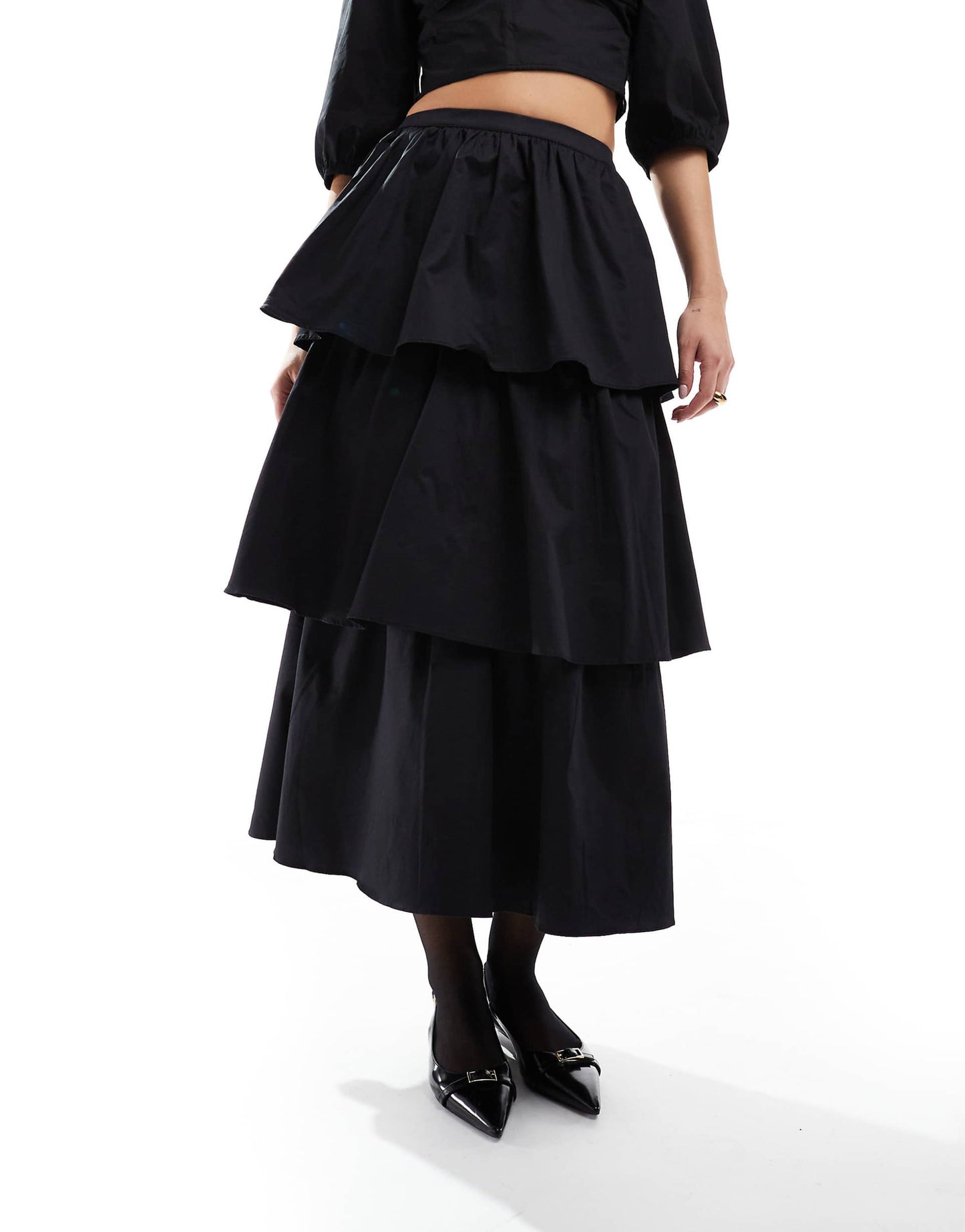 Tiered Midi Skirt