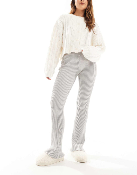 Flared Knit Trousers