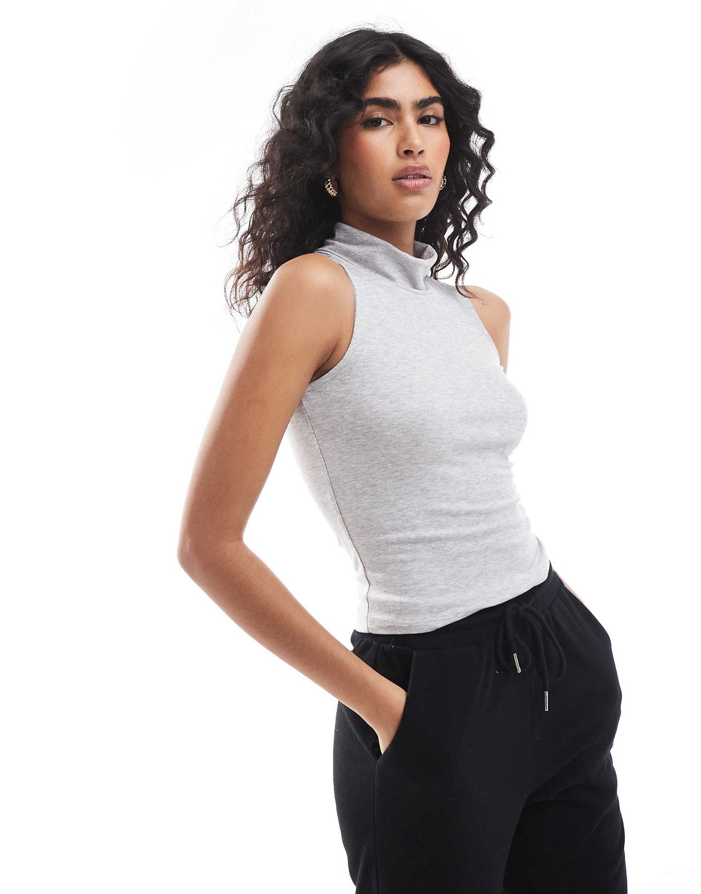 High Neck Sleeveless Top