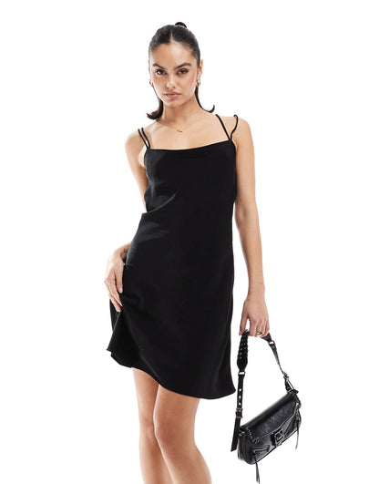 Strappy Bias Cut Midi Dress