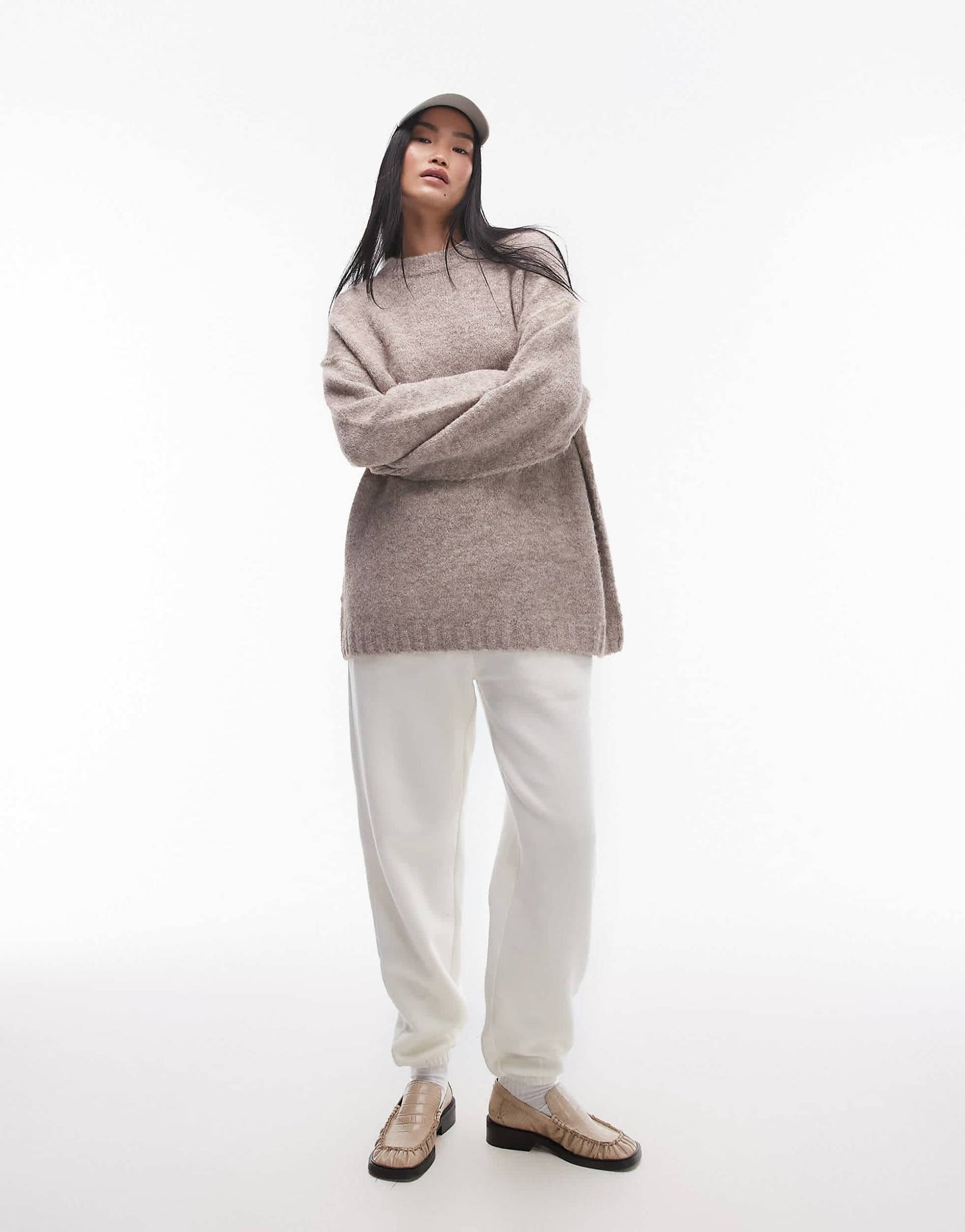 Knitted Exposed Contrast Seam Oversized Jumper
