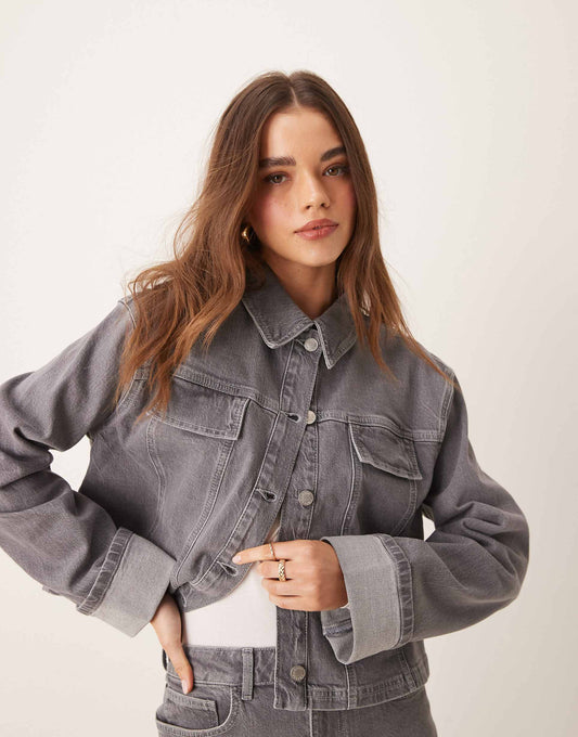 Denim Turn Up Jacket