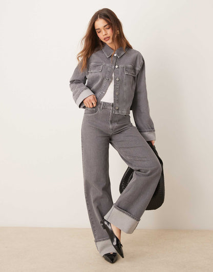 Denim Turn Up Jacket