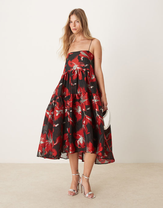 Dream Jacquard Cami Midi Dress