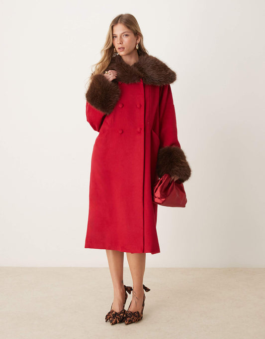 Dream Double Breasted Faux Fur Coat