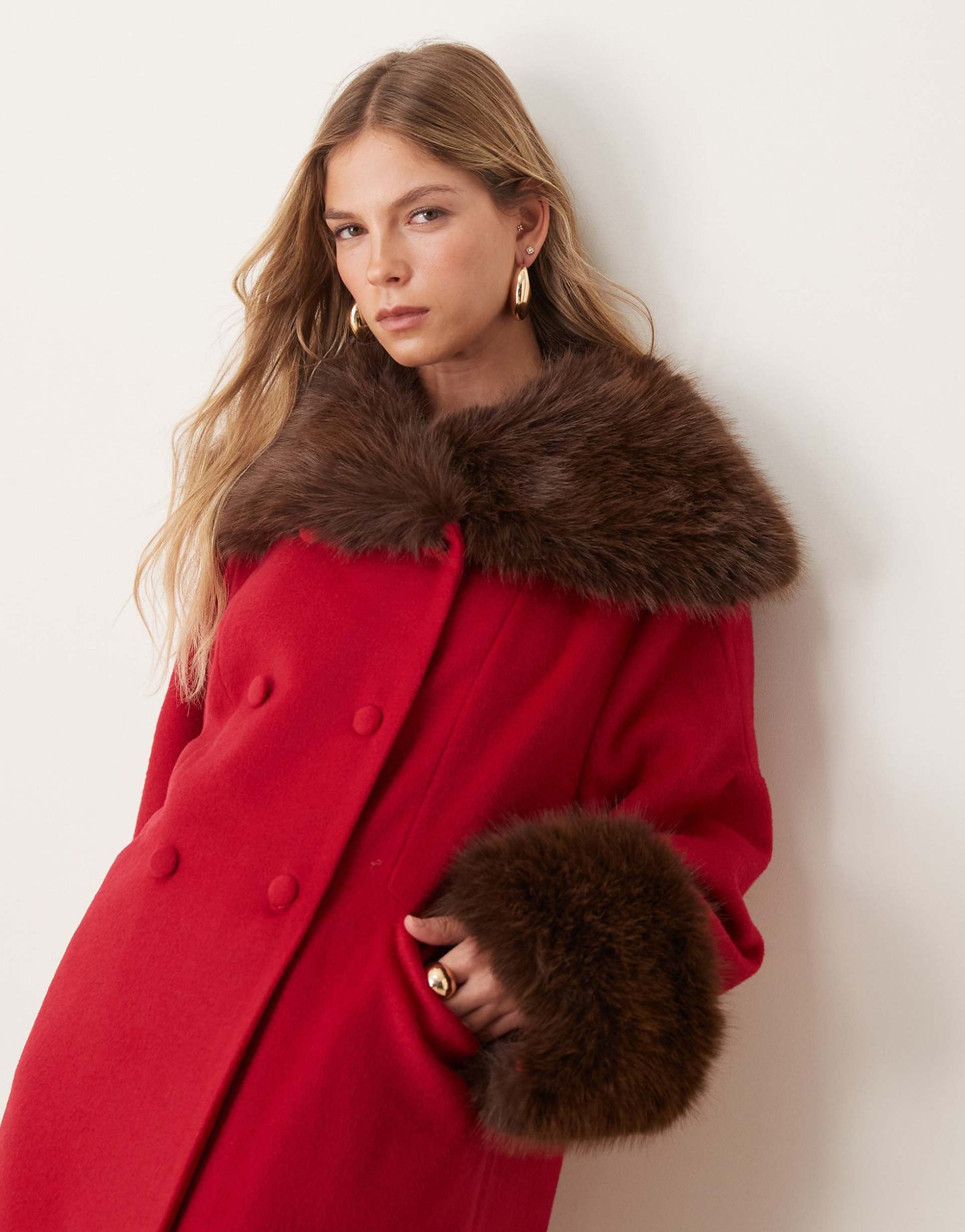 Dream Double Breasted Faux Fur Coat