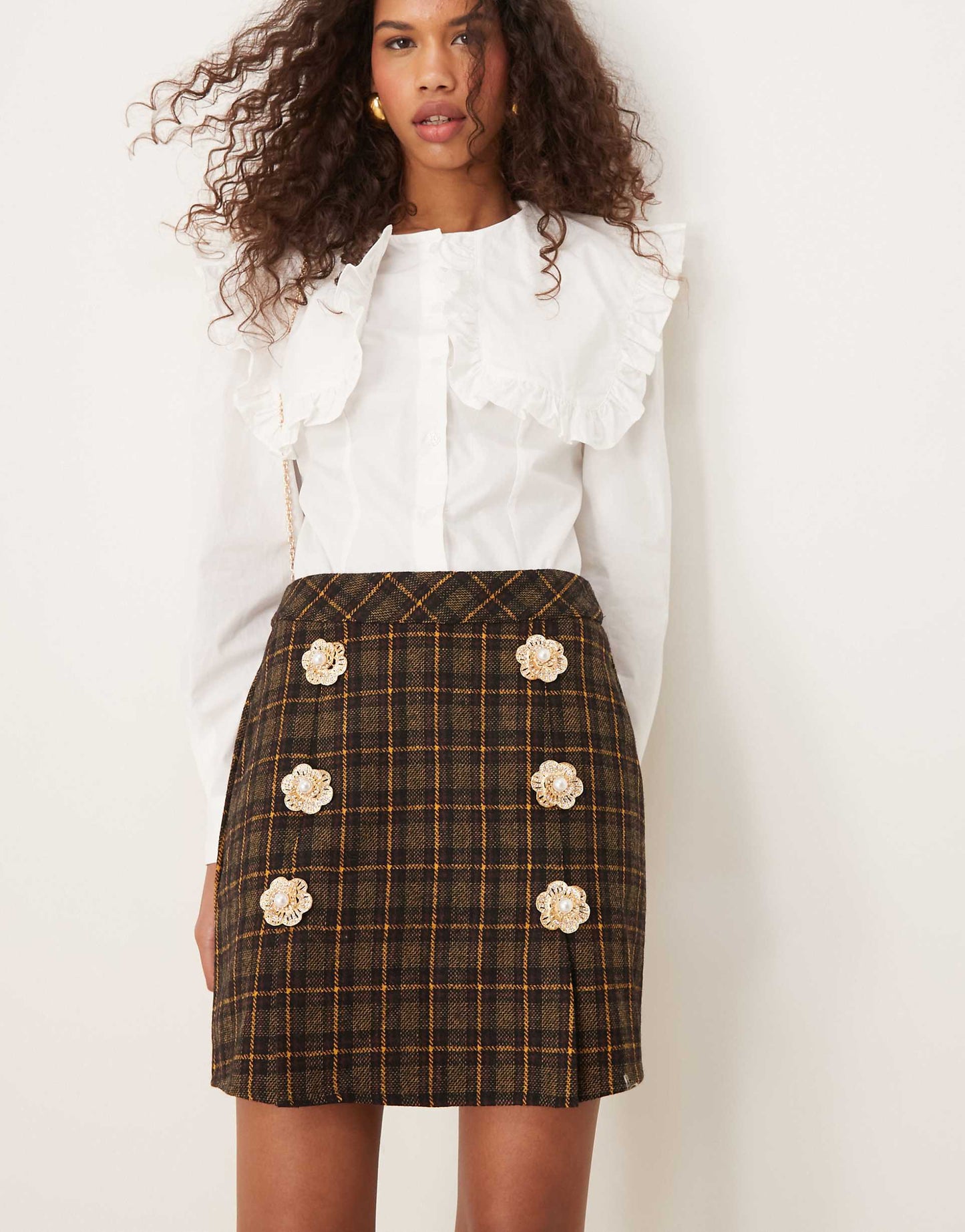 Dream Check Print Mini Skirt