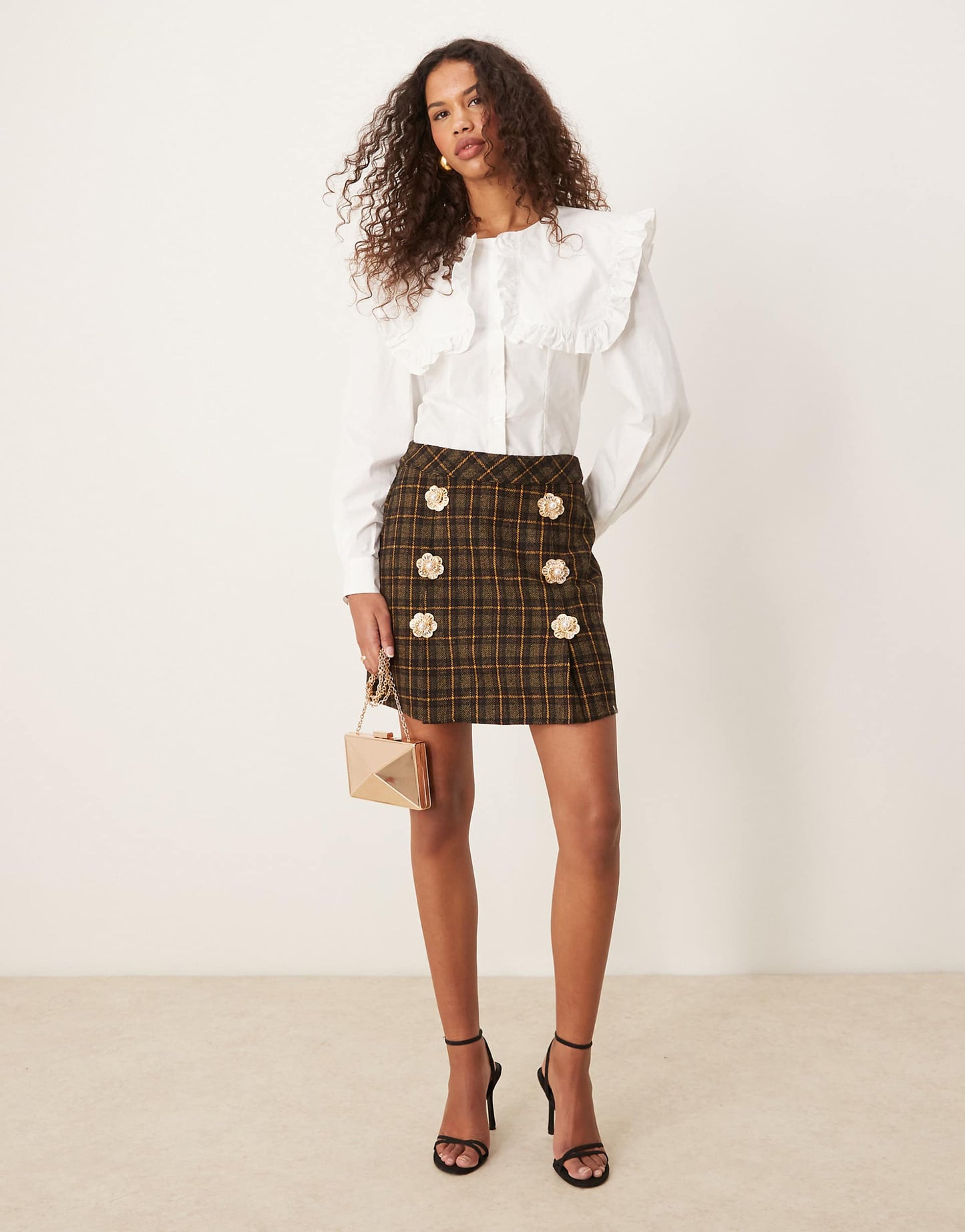 Dream Check Print Mini Skirt