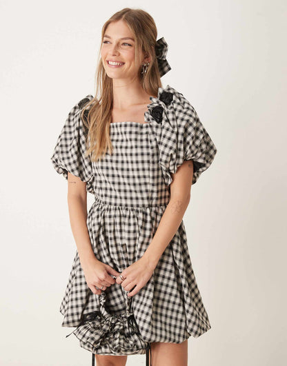 Dream Check Print Mini Dress Co-Ord