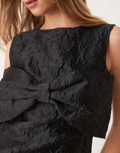 Jacquard Bow Mini Dress