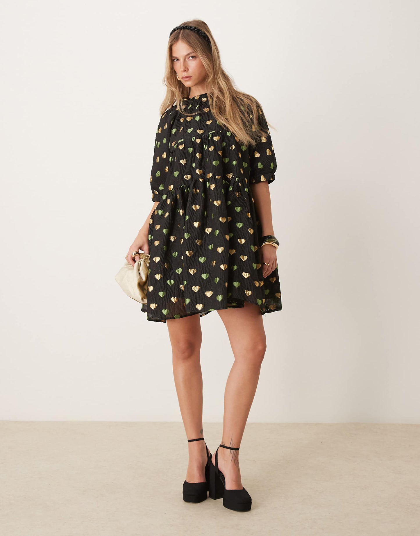 Jacquard Hearts Mini Dress