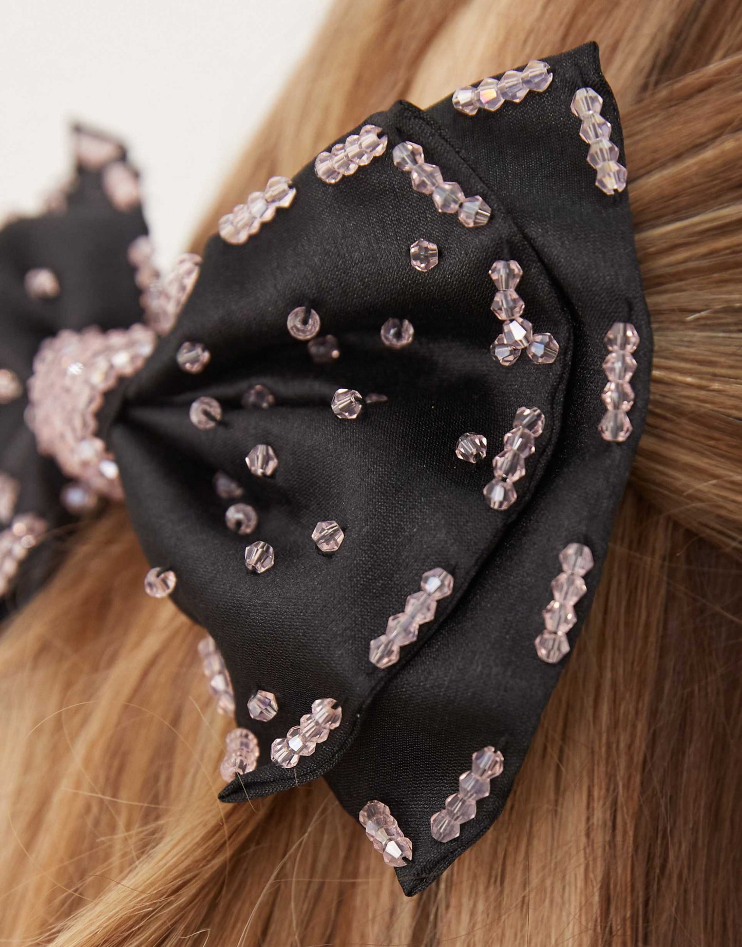 Beaded Hair Bow Clip