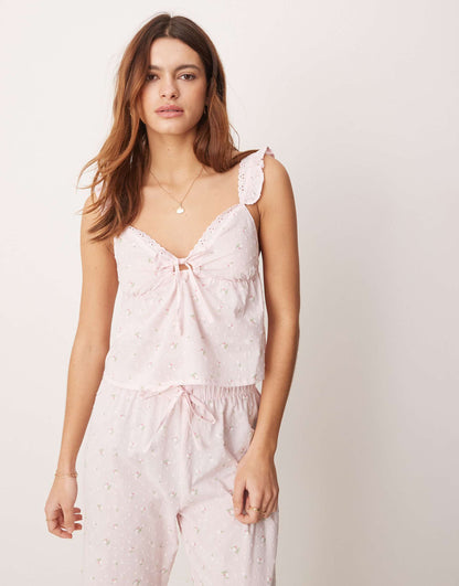 Cotton Cami And Trouser Set