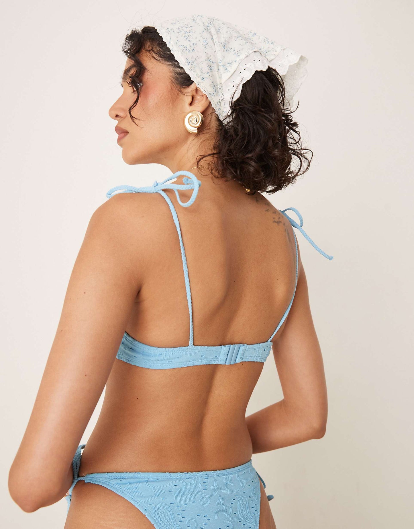 Tia Textured Paisley Crop Bikini Top