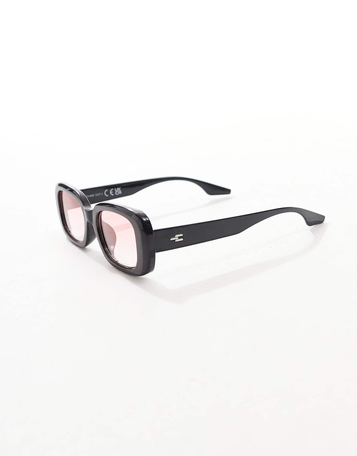 Chunky Round Sunglasses With Pink Lens