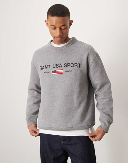 Usa Sport Embroid Logo Relaxed Fit Sweatshirt