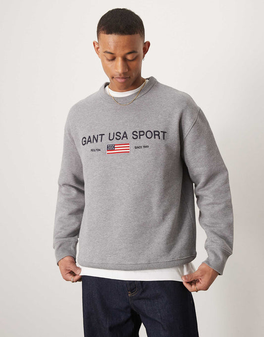 Usa Sport Embroid Logo Relaxed Fit Sweatshirt