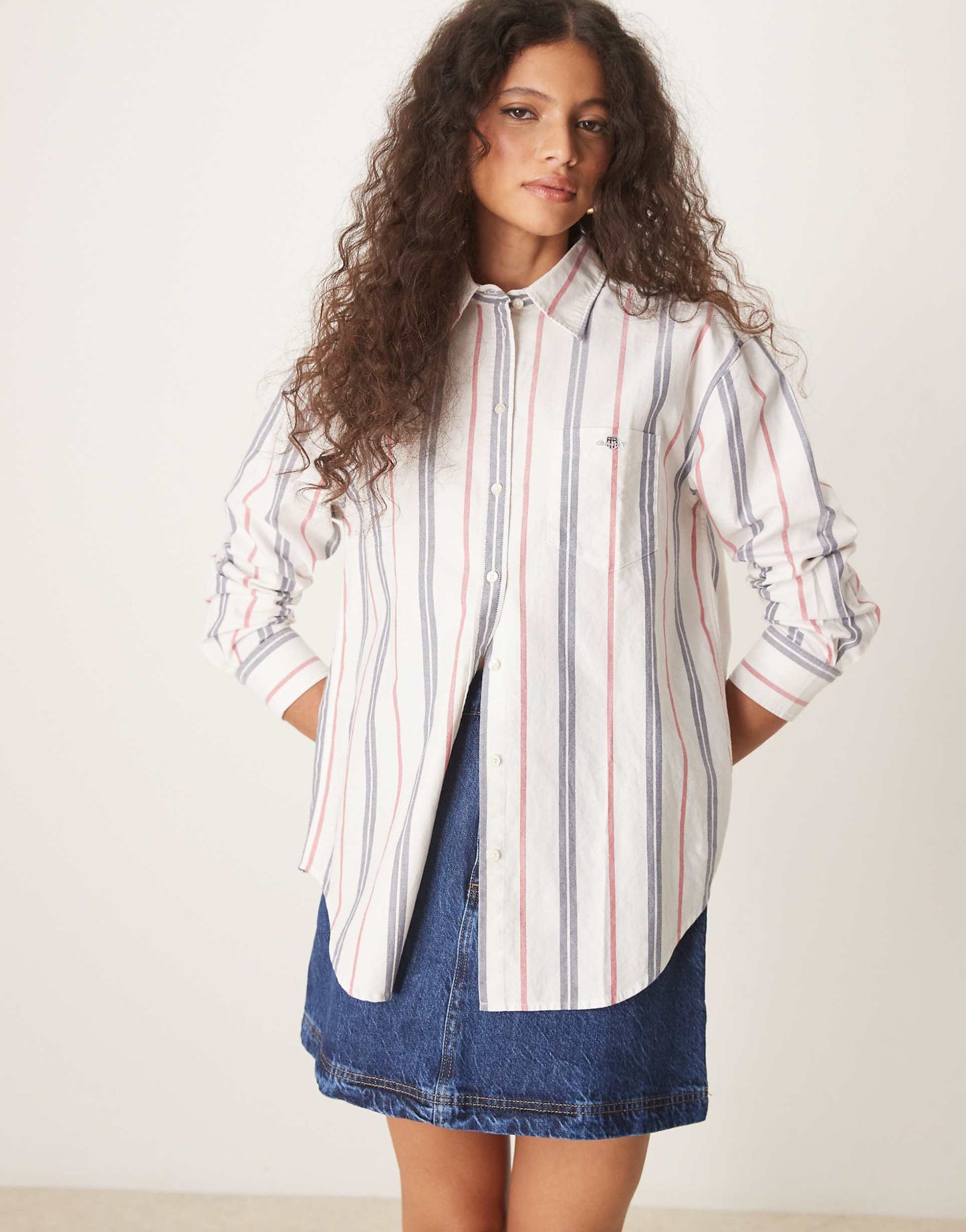 Relaxed Fit Archive Oxford Logo Striped Shirt