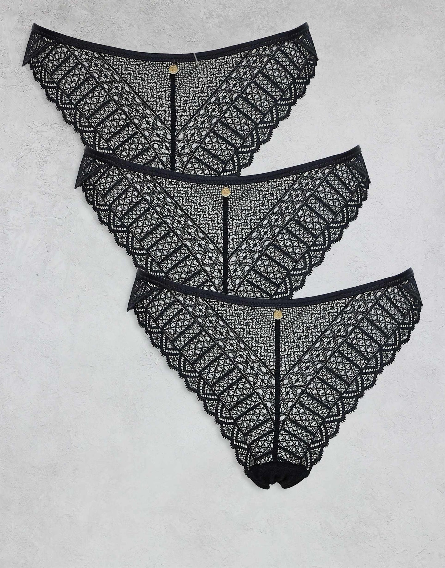 Lace 3 Pack High Leg Brief