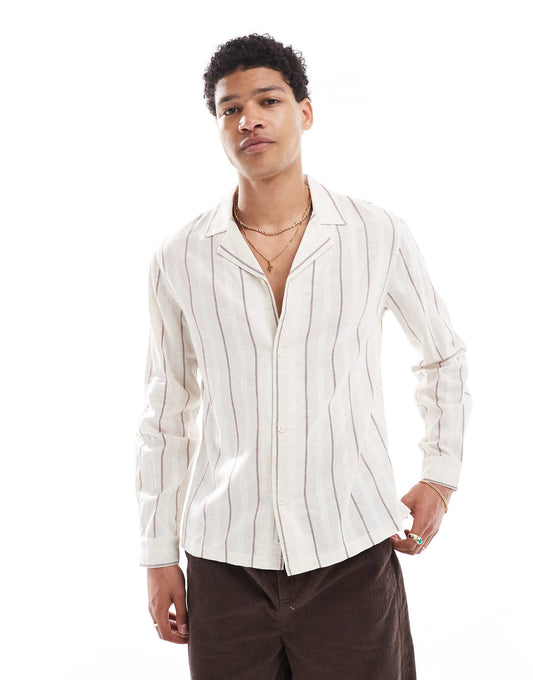 Striped Long Sleeve Boxy Shirt