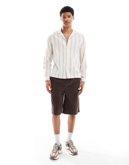 Striped Long Sleeve Boxy Shirt