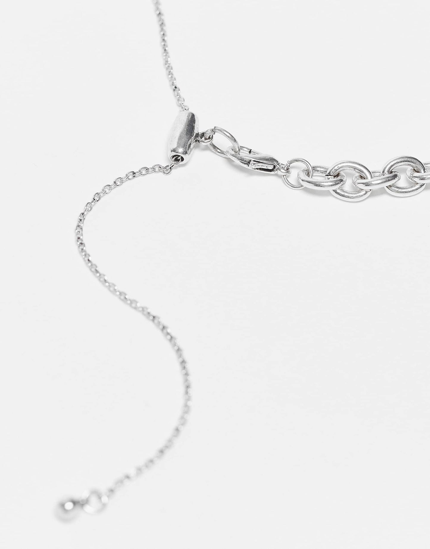 Unisex Layered Chain Necklace With Pearl Cross