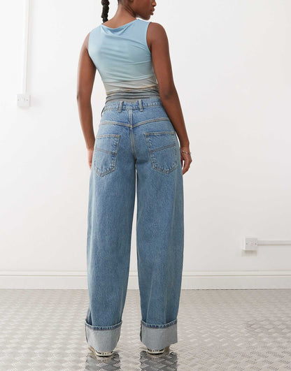 X002 Baggy Jeans With Turn Up Hem