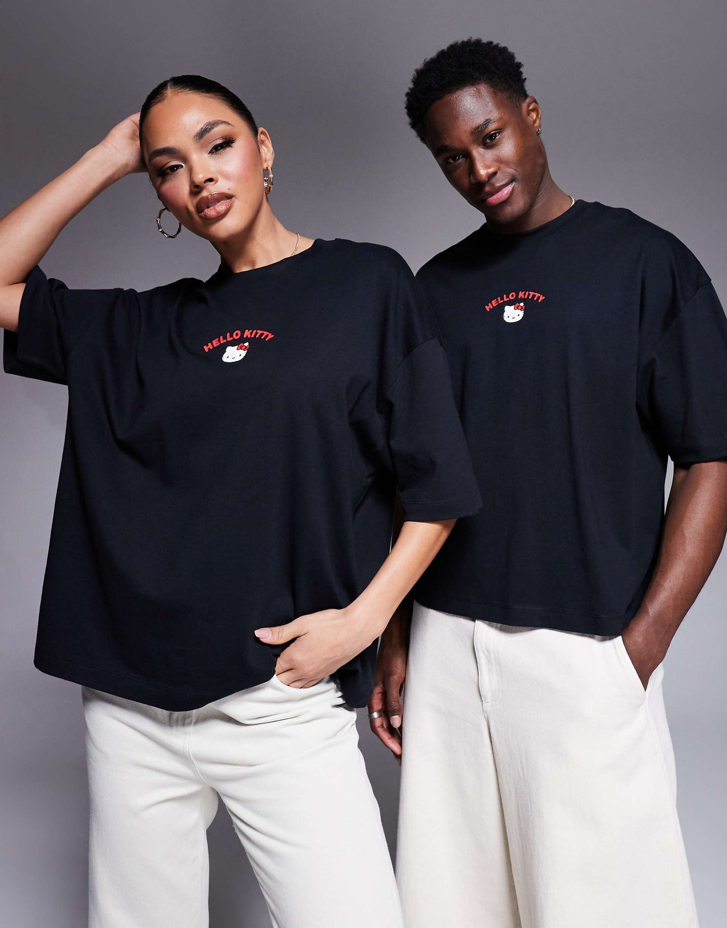 Unisex Boxy Oversized License T-Shirt With Hello Kitty Prints