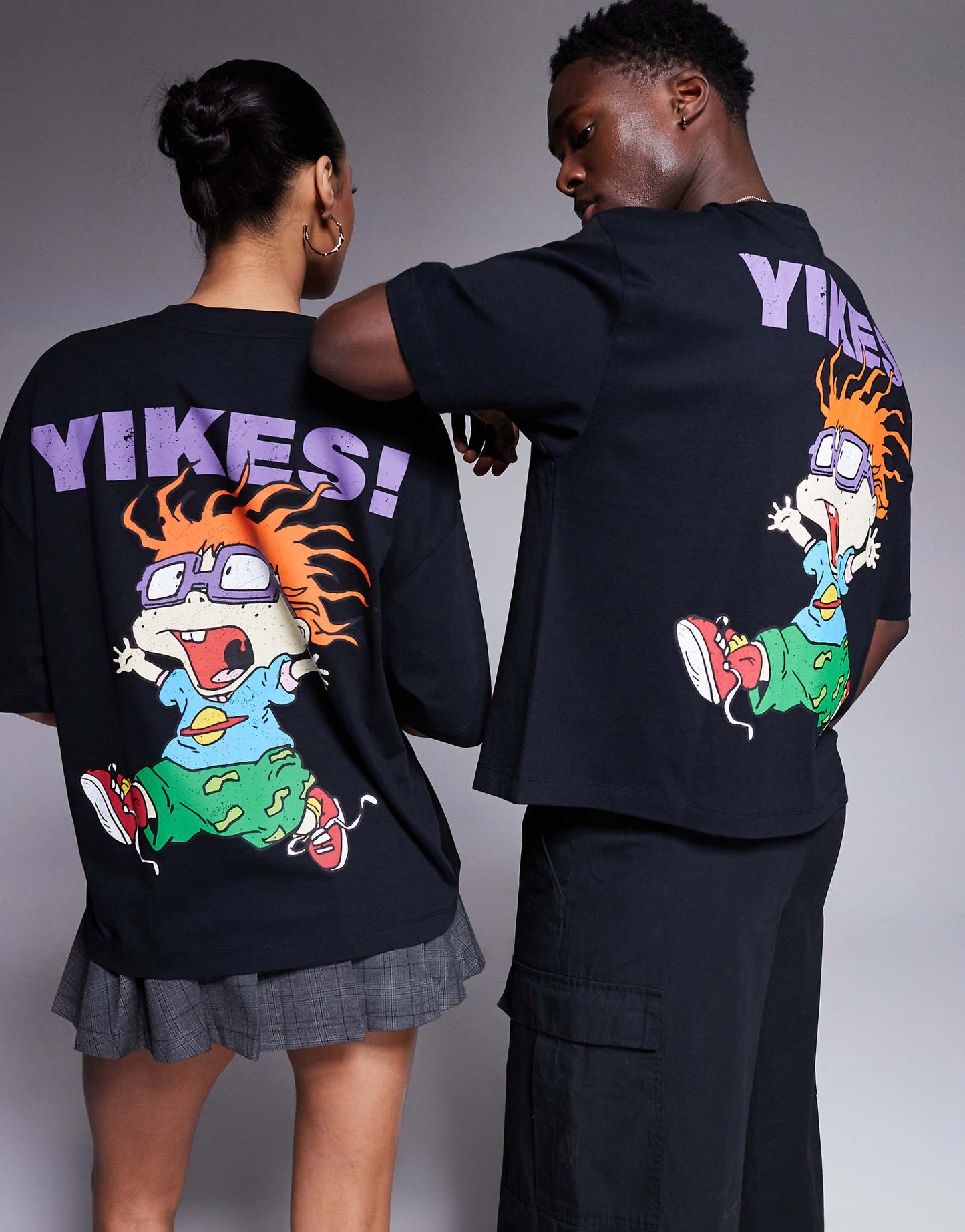 Unisex Boxy Oversized License T-Shirt With Rugrats Chuckie Prints