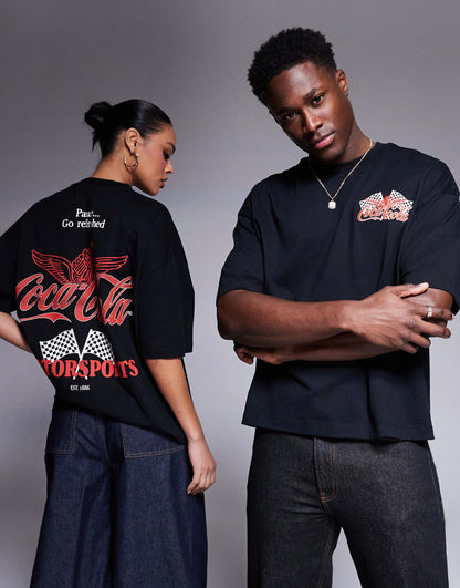 Unisex Boxy Oversized T-Shirt With Coca Cola Racing Prints