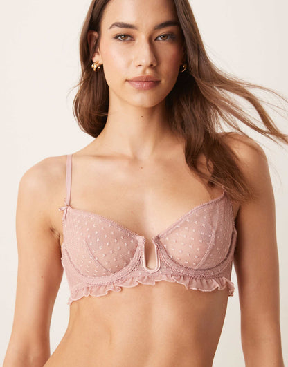 Jessie Spot Embroidery Frill Underwired Bra
