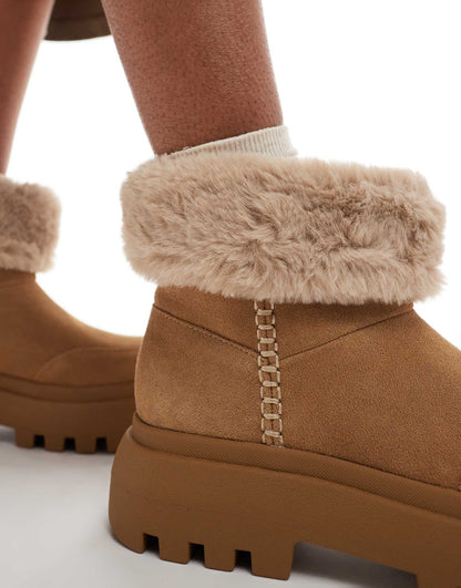Faux Fur Chunky Ankle Boot
